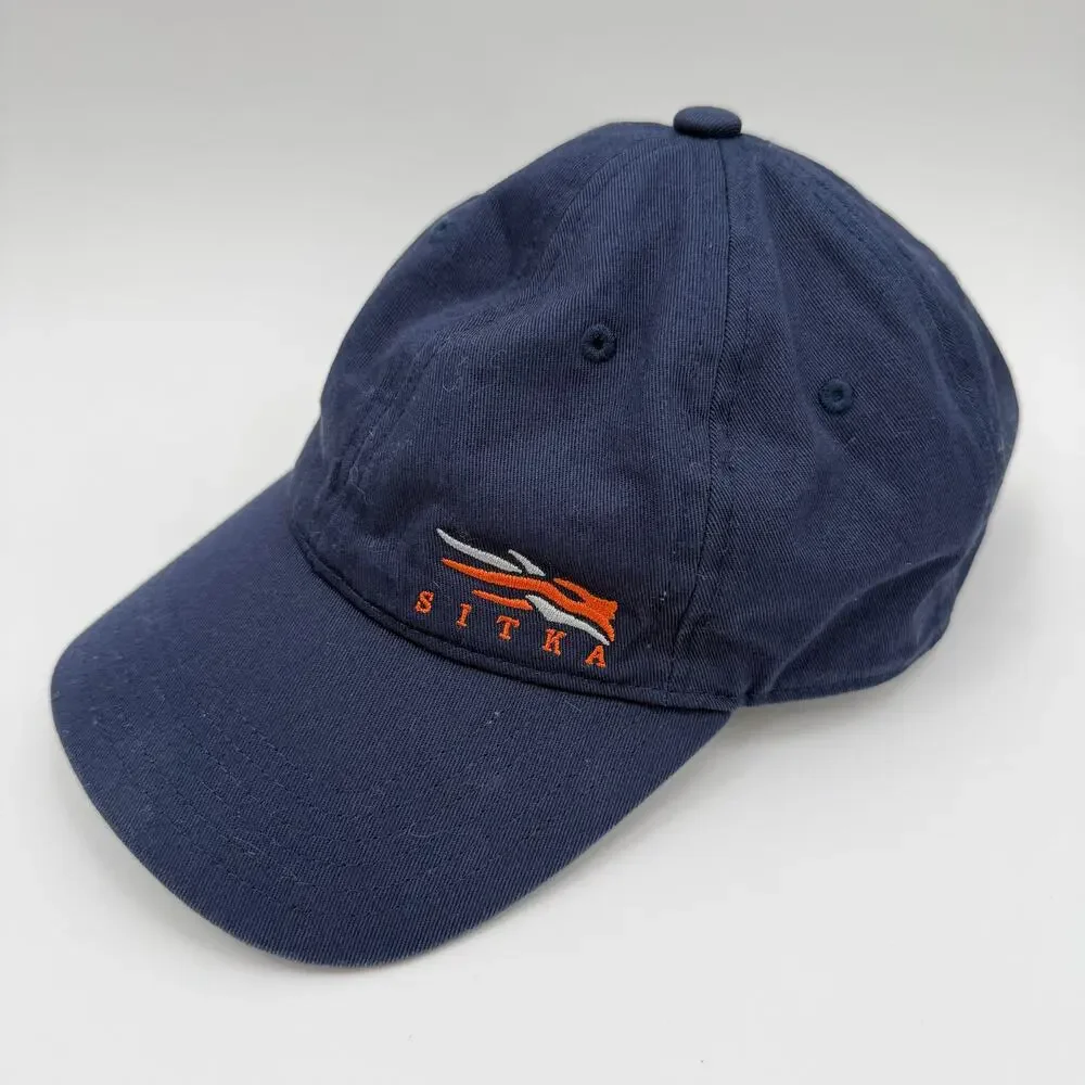 Sitka Hat Cap Gear Badge Icon Lo Pro Profile Fit Strapback Navy Blue 100% Cotton
